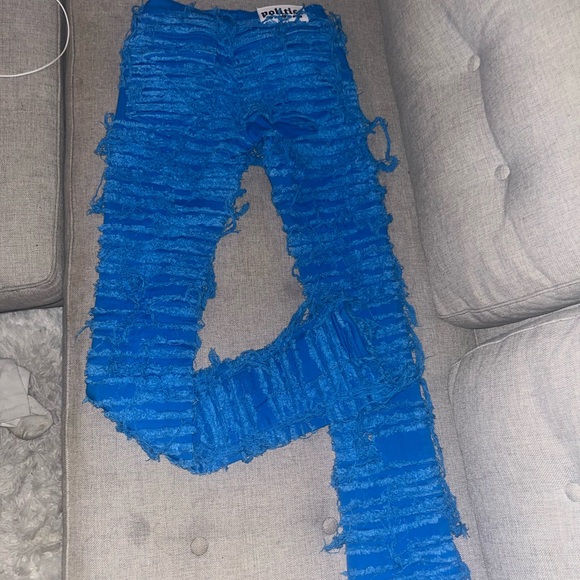 POLITICS JEANS( BLUE THRASHED) - Picture 3 of 4